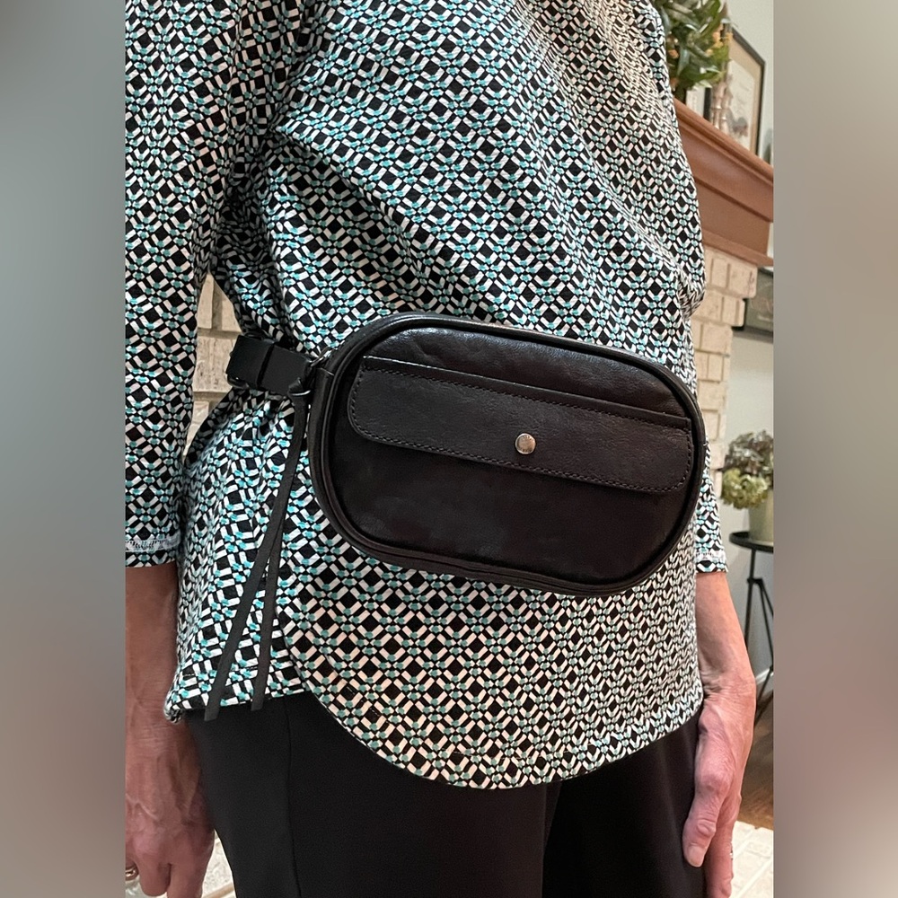 Frye  black leather belt bag NWOT